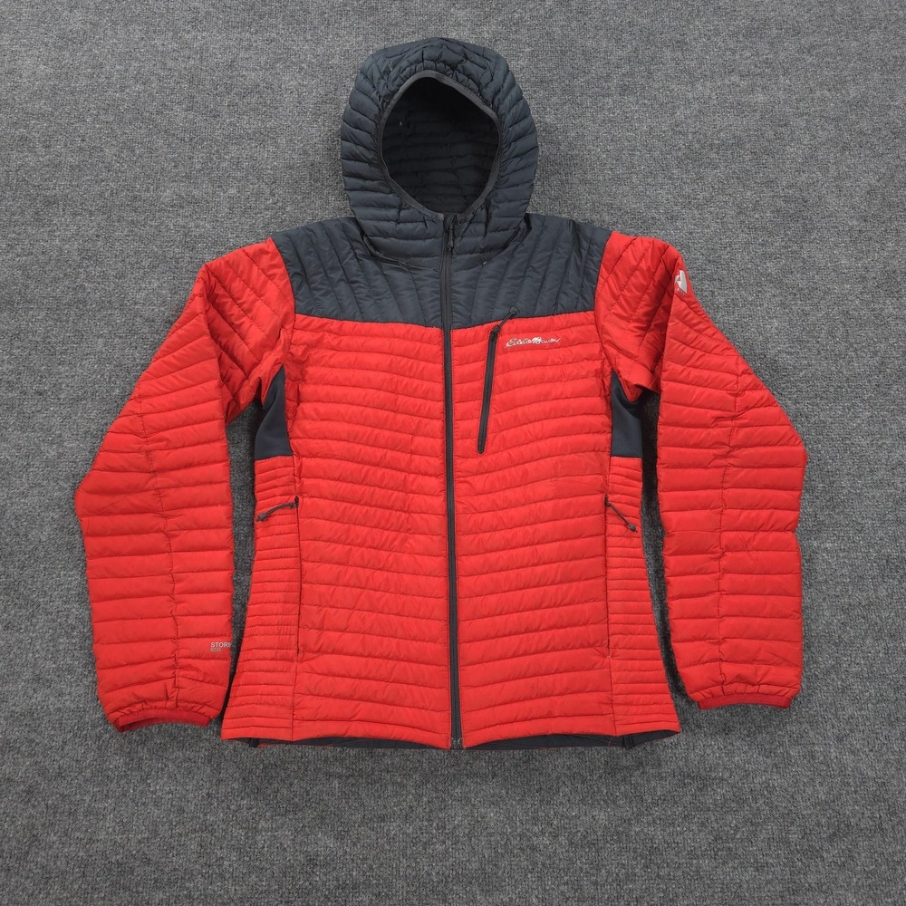 Eddie Bauer Jacket Mens‎ Small Red First Ascent StormDown 800 Hooded Puffer Coat